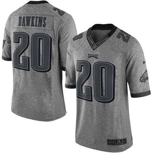 Nike Eagles #20 Brian Dawkins Gray Men's Stitched NFL Limited Gridiron Gray Jersey